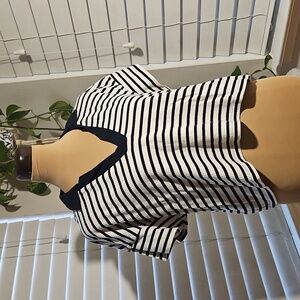 Madewell Striped Collared Crop Top